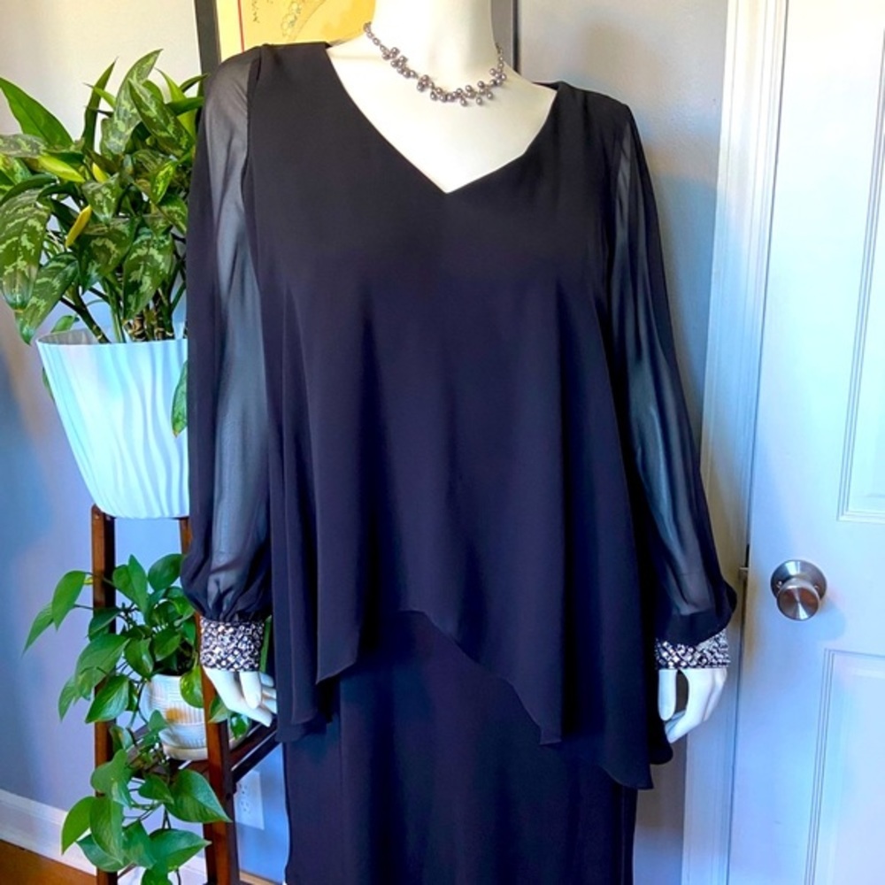 Alex Evenings Black Cocktail Dress Size 18W